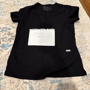 Figs black scrub top